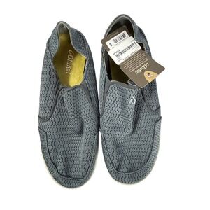 OluKai Nohea Mesh Wind Grey Slip On Shoes Breathable Coastal Casual Mens 8 NEW